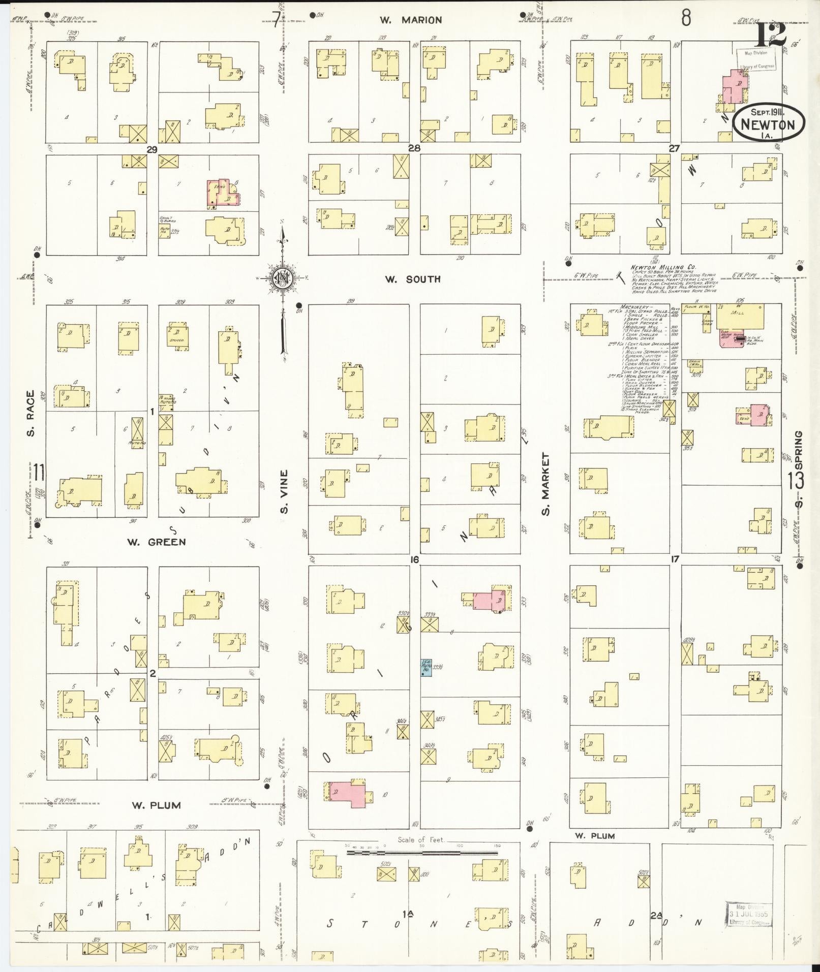 Sanborn Fire Insurance Map from Newton, Jasper County, Iowa (1911), Sheet #0012 - Historic Sanborn Fire Insurance Map Print