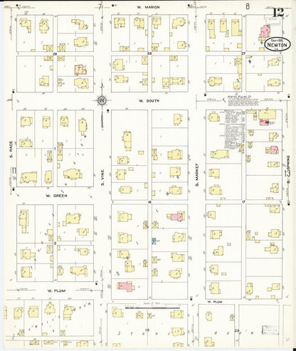 Sanborn Fire Insurance Map from Newton, Jasper County, Iowa (1911), Sheet #0012 - Historic Sanborn Fire Insurance Map Print