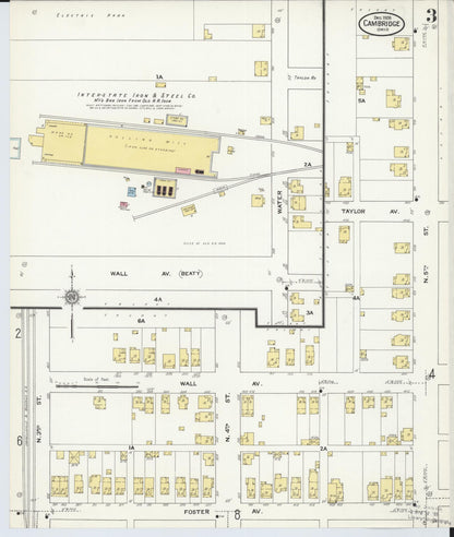 Sanborn Fire Insurance Map from Cambridge, Guernsey County, Ohio (1909), Sheet #0003 - Historic Sanborn Fire Insurance Map Print, vintage old map wall art, antique decor, genealogy gift, Ohio Ohio map