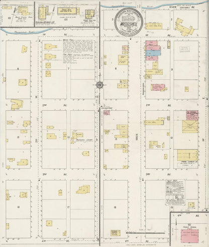 Sanborn Fire Insurance Map from Musselshell, Musselshell County, Montana (1920), Sheet #0001 - Complete Map Set gallery image, historic Sanborn map, vintage wall art, Montana Montana