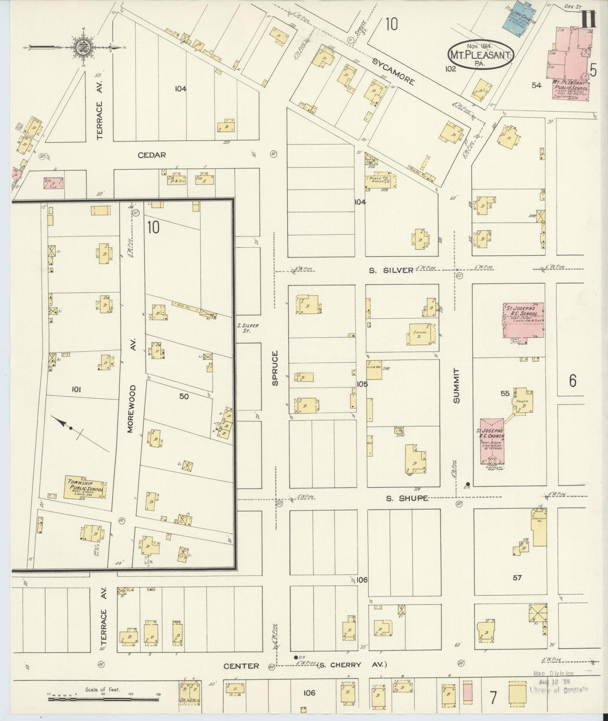 Sanborn Fire Insurance Map from Mount Pleasant, Westmoreland County, Pennsylvania (1914), Sheet #0011 - Complete Map Set gallery image, historic Sanborn map, vintage wall art, Pennsylvania Pennsylvania