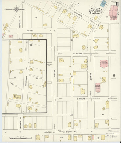 Sanborn Fire Insurance Map from Mount Pleasant, Westmoreland County, Pennsylvania (1914), Sheet #0011 - Complete Map Set gallery image, historic Sanborn map, vintage wall art, Pennsylvania Pennsylvania