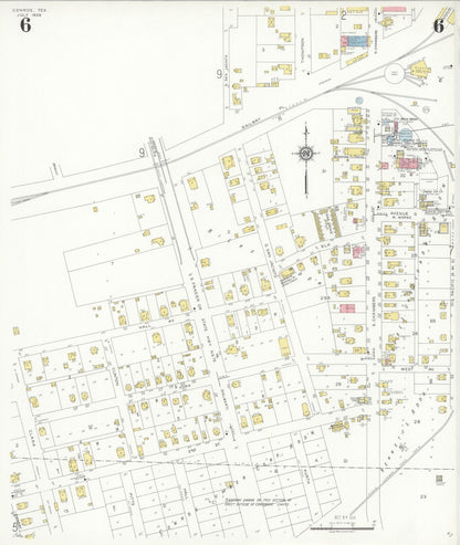 Sanborn Fire Insurance Map from Conroe, Montgomery County, Texas (1938), Sheet #0006 - Complete Map Set gallery image, historic Sanborn map, vintage wall art, Texas Texas