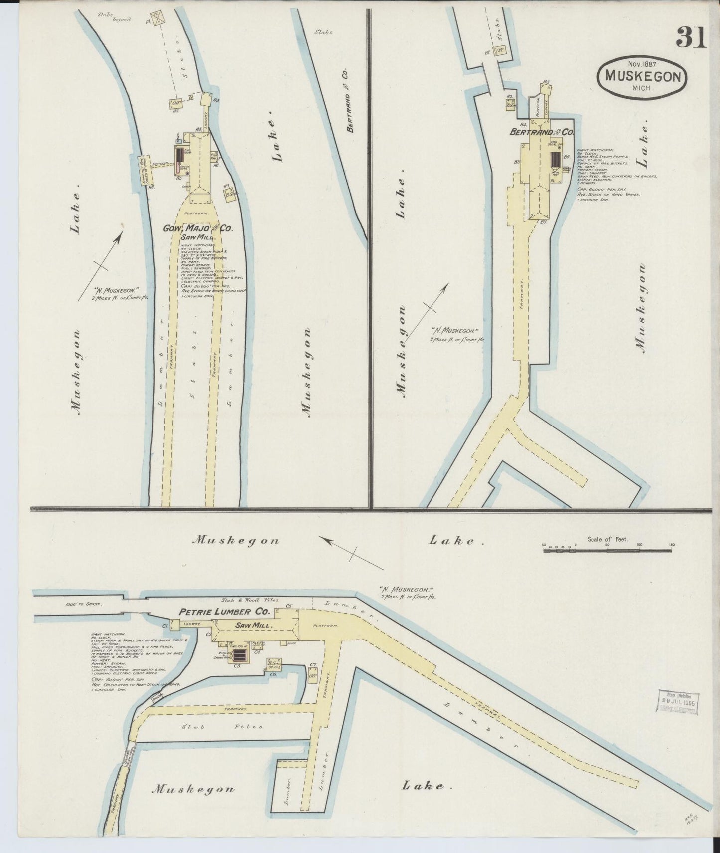 Sanborn Fire Insurance Map from Muskegon, Muskegon County, Michigan (1887), Sheet #0031 - Complete Map Set gallery image, historic Sanborn map, vintage wall art, Michigan Michigan