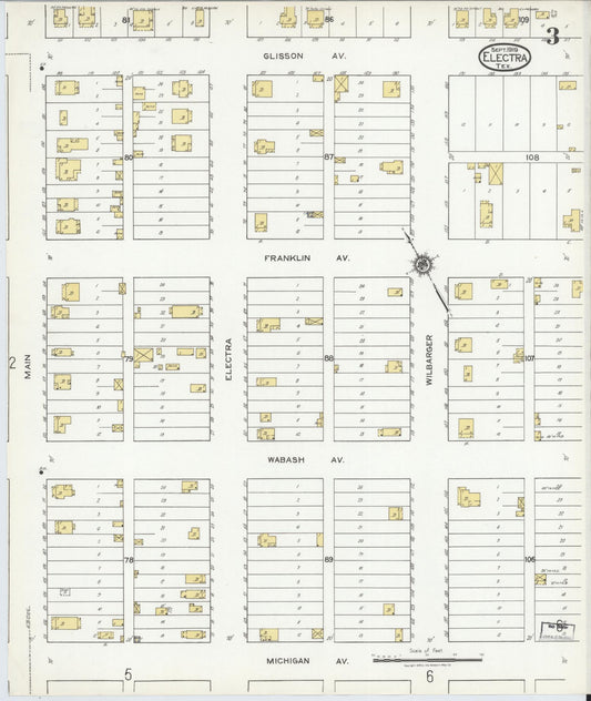 Sanborn Fire Insurance Map from Electra, Wichita County, Texas (1919), Sheet #0003 - Historic Sanborn Fire Insurance Map Print, vintage old map wall art, antique decor, genealogy gift, Texas Texas map