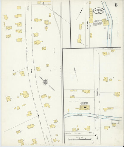 Sanborn Fire Insurance Map from Afton, Chenango County, New York (1912), Sheet #0006 - Complete Map Set gallery image, historic Sanborn map, vintage wall art, New York New York