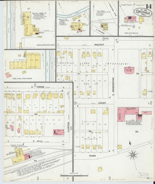 Sanborn Fire Insurance Map from Circleville, Pickaway County, Ohio (1899), Sheet #0014 - Historic Sanborn Fire Insurance Map Print, vintage old map wall art, antique decor, genealogy gift, Ohio Ohio map