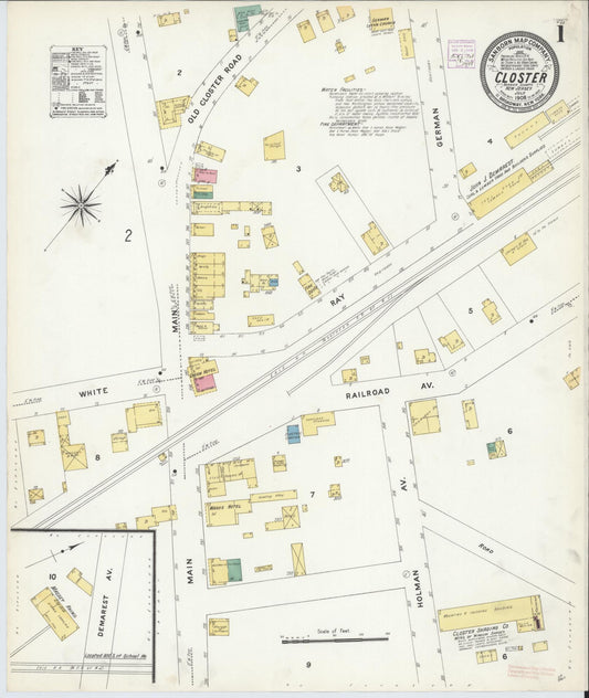 Sanborn Fire Insurance Map from Closter, Bergen County, New Jersey. (1908) – Historic Sanborn Fire Insurance Map Print