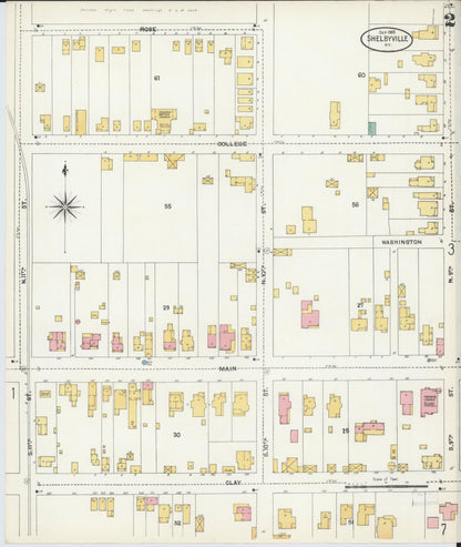Sanborn Fire Insurance Map from Shelbyville, Shelby County, Kentucky (1903), Sheet #0002 - Complete Map Set gallery image, historic Sanborn map, vintage wall art, Kentucky Kentucky