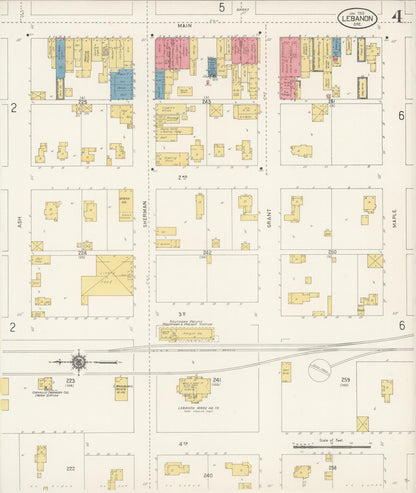 Sanborn Fire Insurance Map from Lebanon, Linn County, Oregon (1913), Sheet #0004 - Complete Map Set gallery image, historic Sanborn map, vintage wall art, Oregon Oregon
