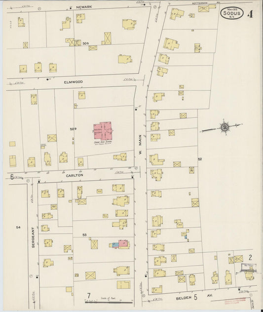 Sanborn Fire Insurance Map from Sodus, Wayne County, New York (1915), Sheet #0004 - Historic Sanborn Fire Insurance Map Print, vintage old map wall art, antique decor, genealogy gift, New York New York map