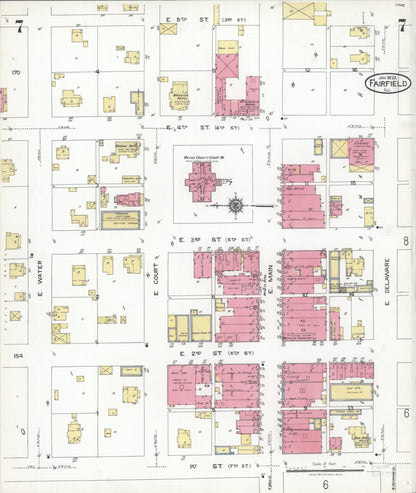 Sanborn Fire Insurance Map from Fairfield, Wayne County, Illinois (1923), Sheet #0007 - Complete Map Set gallery image, historic Sanborn map, vintage wall art, Illinois Illinois
