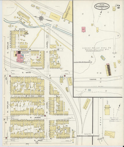 Sanborn Fire Insurance Map from Shenandoah, Schuylkill County, Pennsylvania (1913), Sheet #0002 - Historic Sanborn Fire Insurance Map Print, vintage old map wall art, antique decor, genealogy gift, Pennsylvania Pennsylvania map