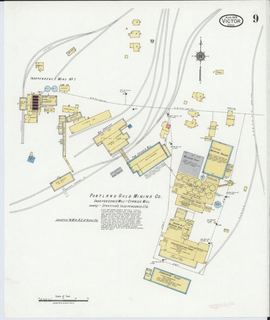 Sanborn Fire Insurance Map from Victor, Teller County, Colorado (1919), Sheet #0009 - Historic Sanborn Fire Insurance Map Print, vintage old map wall art, antique decor, genealogy gift, Colorado Colorado map