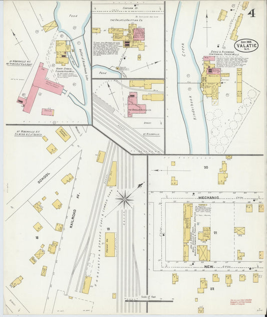 Sanborn Fire Insurance Map from Valatie, Columbia County, New York (1905), Sheet #0004 - Historic Sanborn Fire Insurance Map Print, vintage old map wall art, antique decor, genealogy gift, New York New York map