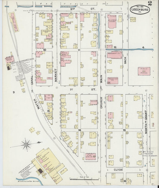 Sanborn Fire Insurance Map from Leechburg, Armstrong County, Pennsylvania (1891), Sheet #0002 - Historic Sanborn Fire Insurance Map Print, vintage old map wall art, antique decor, genealogy gift, Pennsylvania Pennsylvania map