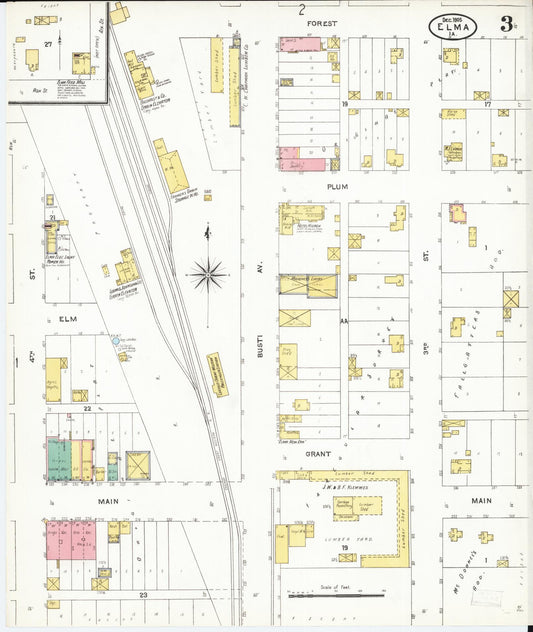 Sanborn Fire Insurance Map from Elma, Howard County, Iowa (1905), Sheet #0003 - Historic Sanborn Fire Insurance Map Print, vintage old map wall art
