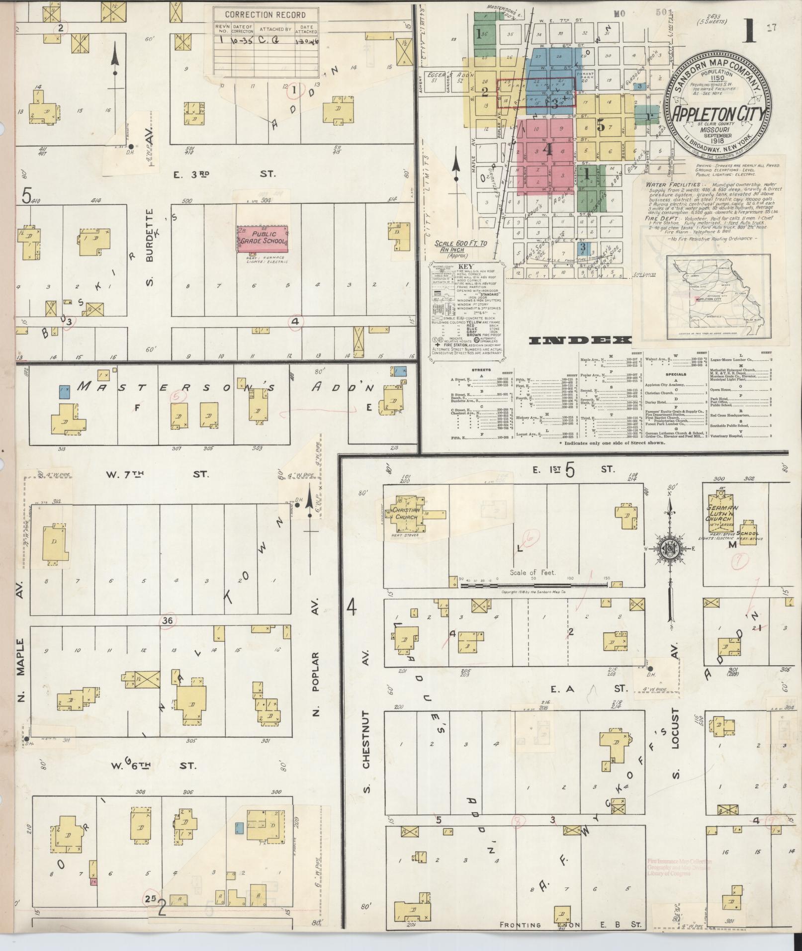 Sanborn Fire Insurance Map from Appleton City, Saint Clair County, Missouri. (1935) – Historic Sanborn Fire Insurance Map Print