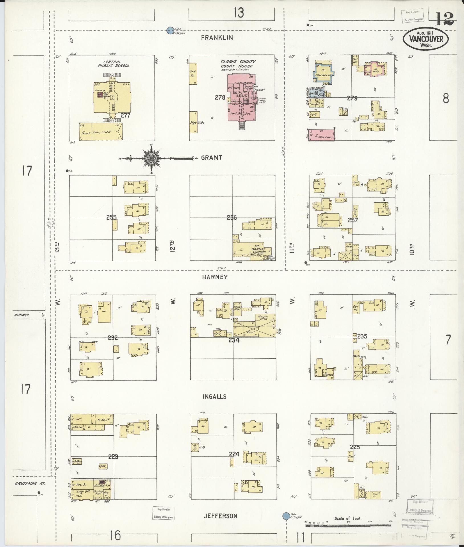 Sanborn Fire Insurance Map from Vancouver, Clark County, Washington (1911), Sheet #0012 - Complete Map Set gallery image, historic Sanborn map, vintage wall art, Washington Washington