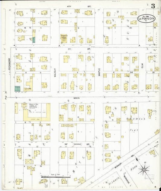 Sanborn Fire Insurance Map from La Porte City, Black Hawk County, Iowa (1906), Sheet #0003 - Historic Sanborn Fire Insurance Map Print, vintage old map wall art