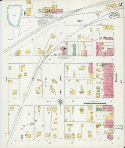 Sanborn Fire Insurance Map from Salisbury, Chariton County, Missouri (1899), Sheet #0002 - Complete Map Set gallery image, historic Sanborn map, vintage wall art, Missouri Missouri