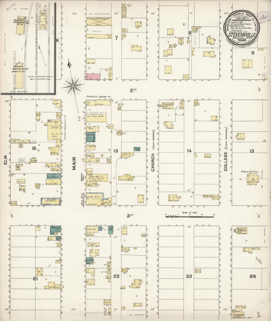 Sanborn Fire Insurance Map from Stevensville, Ravalli County, Montana (1893), Sheet #0001 - Historic Sanborn Fire Insurance Map Print, vintage old map wall art, antique decor, genealogy gift, Montana Montana map