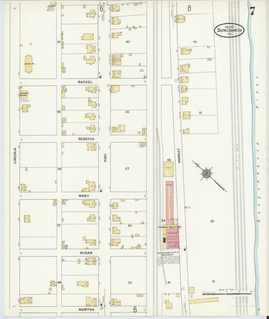 Sanborn Fire Insurance Map from Duncannon, Perry County, Pennsylvania (1911), Sheet #0007 - Historic Sanborn Fire Insurance Map Print, vintage old map wall art, antique decor, genealogy gift, Pennsylvania Pennsylvania map