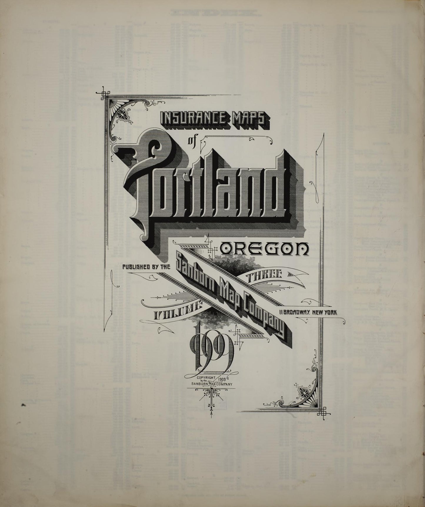 Sanborn Fire Insurance Map from Portland, Multnomah County, Oregon (1909), Sheet #0001 - Complete Map Set gallery image, historic Sanborn map, vintage wall art, Oregon Oregon
