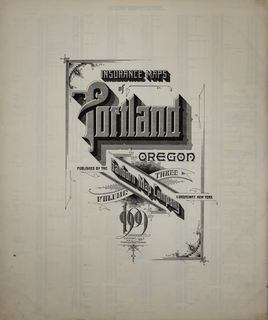 Sanborn Fire Insurance Map from Portland, Multnomah County, Oregon (1909), Sheet #0001 - Complete Map Set gallery image, historic Sanborn map, vintage wall art, Oregon Oregon