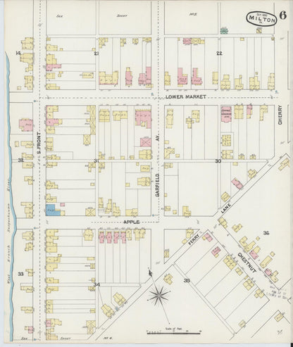 Sanborn Fire Insurance Map from Milton, Northumberland County, Pennsylvania (1890), Sheet #0006 - Complete Map Set gallery image, historic Sanborn map, vintage wall art, Pennsylvania Pennsylvania