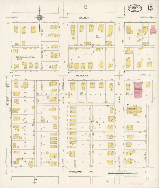 Sanborn Fire Insurance Map from Clinton, Vermillion County, Indiana (1921), Sheet #0015 - Historic Sanborn Fire Insurance Map Print, vintage old map wall art, antique decor, genealogy gift, Indiana Indiana map