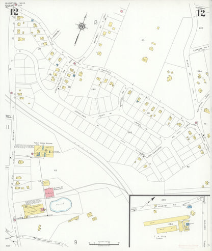 Sanborn Fire Insurance Map from Lexington, Middlesex County, Massachusetts (1935), Sheet #0012 - Complete Map Set gallery image, historic Sanborn map, vintage wall art, Massachusetts Massachusetts