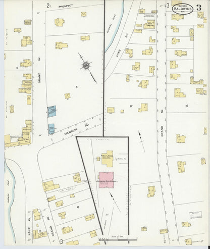 Sanborn Fire Insurance Map from Baldwin, Nassau County, New York (1910), Sheet #0003 - Complete Map Set gallery image, historic Sanborn map, vintage wall art, New York New York