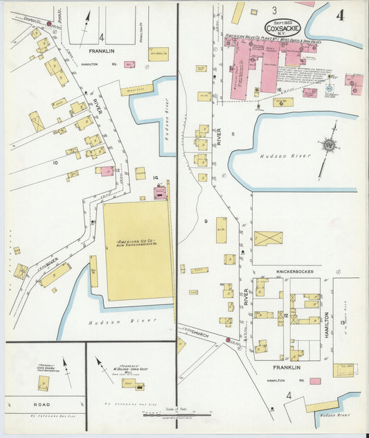 Sanborn Fire Insurance Map from Coxsackie, Greene County, New York (1920), Sheet #0004 - Historic Sanborn Fire Insurance Map Print, vintage old map wall art, antique decor, genealogy gift, New York New York map