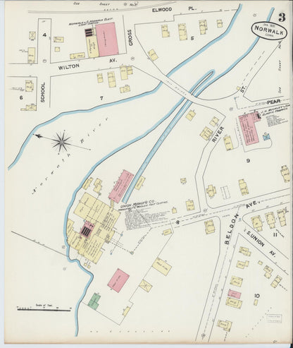Sanborn Fire Insurance Map from Norwalk, Fairfield County, Connecticut (1891), Sheet #0002 - Complete Map Set gallery image, historic Sanborn map, vintage wall art, Connecticut Connecticut