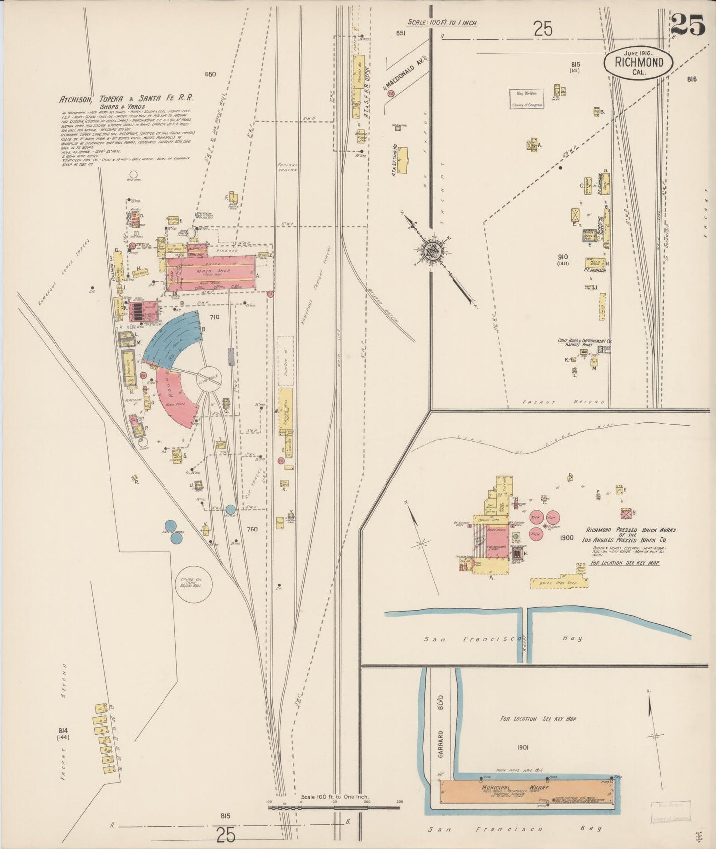 Sanborn Fire Insurance Map from Richmond, Contra Costa County, California (1916), Sheet #0025 - Complete Map Set gallery image, historic Sanborn map, vintage wall art, California California