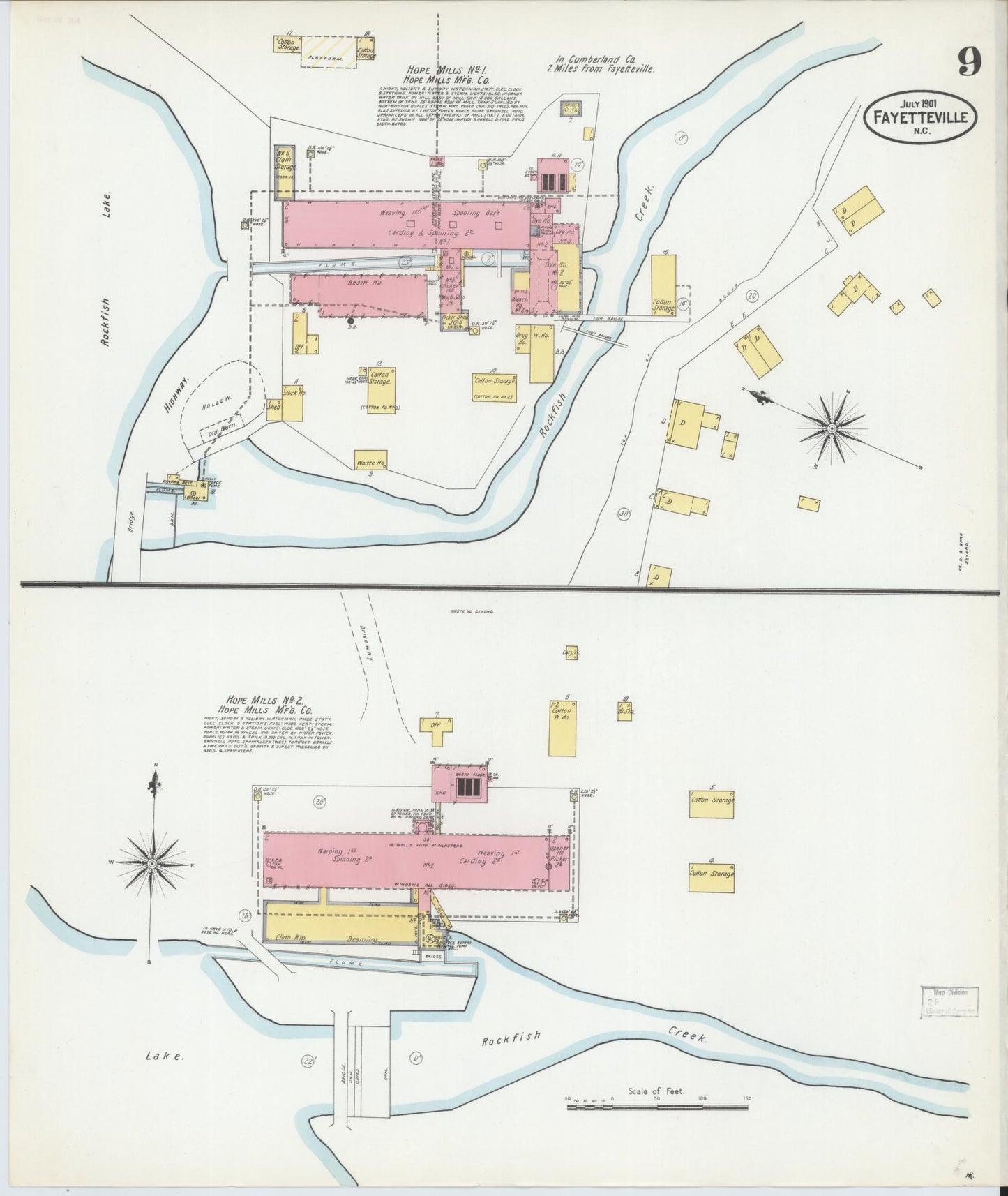 Sanborn Fire Insurance Map from Fayetteville, Cumberland County, North Carolina (1901), Sheet #0009 - Historic Sanborn Fire Insurance Map Print, vintage old map wall art, antique decor, genealogy gift, North Carolina North Carolina map
