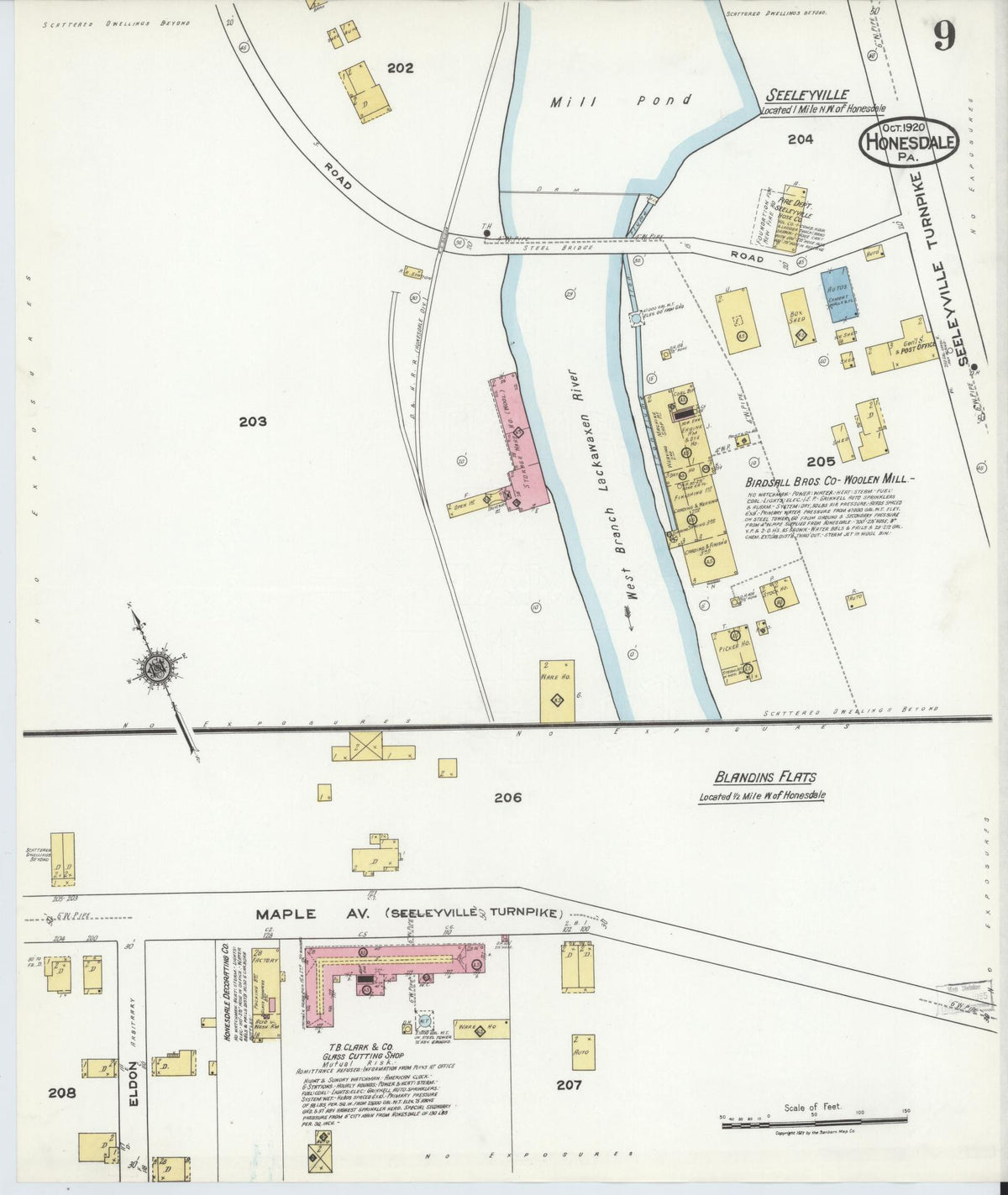 Sanborn Fire Insurance Map from Honesdale, Wayne County, Pennsylvania (1920), Sheet #0009 - Complete Map Set gallery image, historic Sanborn map, vintage wall art, Pennsylvania Pennsylvania