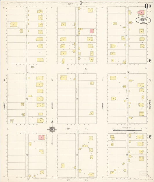 Sanborn Fire Insurance Map from Burley, Cassia County, Idaho (1915), Sheet #0010 - Historic Sanborn Fire Insurance Map Print, vintage old map wall art, antique decor, genealogy gift, Idaho Idaho map