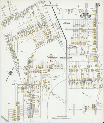 Sanborn Fire Insurance Map from Kingston, Luzerne County, Pennsylvania (1919), Sheet #0018 - Historic Sanborn Fire Insurance Map Print, vintage old map wall art, antique decor, genealogy gift, Pennsylvania Pennsylvania map