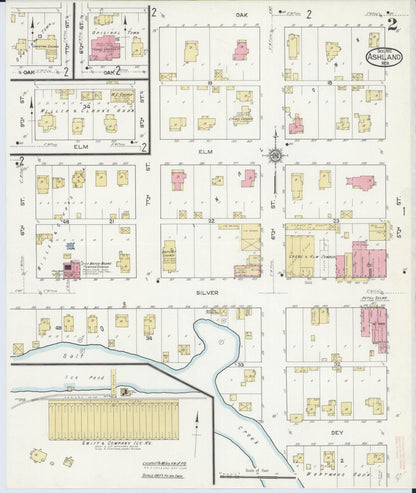 Sanborn Fire Insurance Map from Ashland, Saunders County, Nebraska (1912), Sheet #0002 - Complete Map Set gallery image, historic Sanborn map, vintage wall art, Nebraska Nebraska