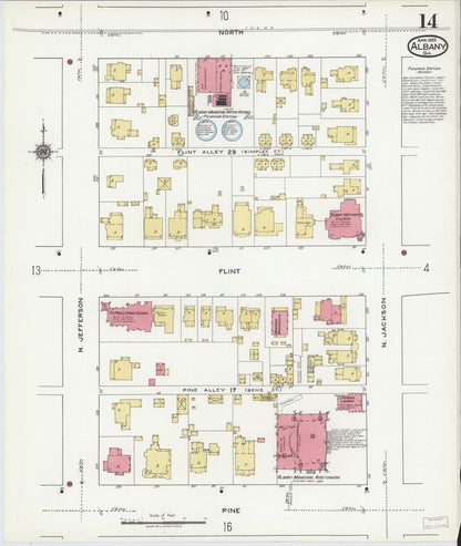 Sanborn Fire Insurance Map from Albany, Dougherty County, Georgia (1920), Sheet #0014 - Complete Map Set gallery image, historic Sanborn map, vintage wall art, Georgia Georgia