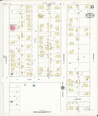 Sanborn Fire Insurance Map from Fort Scott, Bourbon County, Kansas (1917), Sheet #0015 - Complete Map Set gallery image, historic Sanborn map, vintage wall art, Kansas Kansas