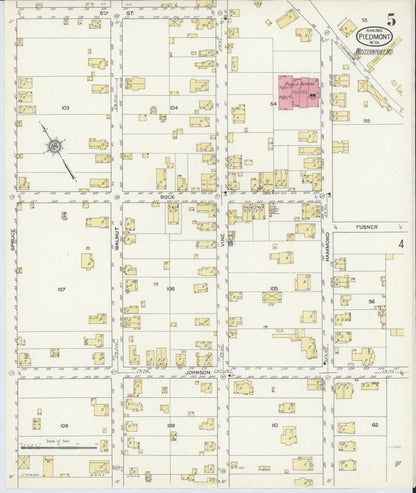 Sanborn Fire Insurance Map from Piedmont, Mineral County, West Virginia (1913), Sheet #0005 - Complete Map Set gallery image, historic Sanborn map, vintage wall art, West Virginia West Virginia