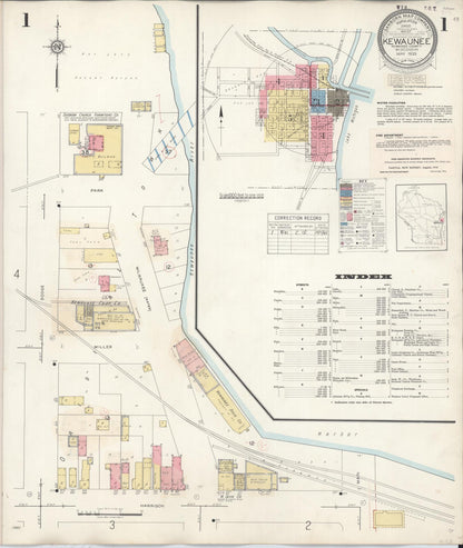 Sanborn Fire Insurance Map from Kewaunee, Kewaunee County, Wisconsin (1941), Sheet #0001 - Complete Map Set gallery image, historic Sanborn map, vintage wall art, Wisconsin Wisconsin