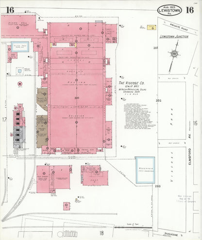 Sanborn Fire Insurance Map from Lewistown, Mifflin County, Pennsylvania (1923), Sheet #0016 - Complete Map Set gallery image, historic Sanborn map, vintage wall art, Pennsylvania Pennsylvania