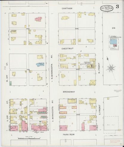 Sanborn Fire Insurance Map from Saint Peter, Nicollet County, Minnesota (1894), Sheet #0003 - Complete Map Set gallery image, historic Sanborn map, vintage wall art, Minnesota Minnesota