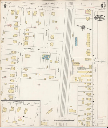 Sanborn Fire Insurance Map from Hopewell, Mercer County, New Jersey (1935), Sheet #0006 - Complete Map Set gallery image, historic Sanborn map, vintage wall art, New Jersey New Jersey