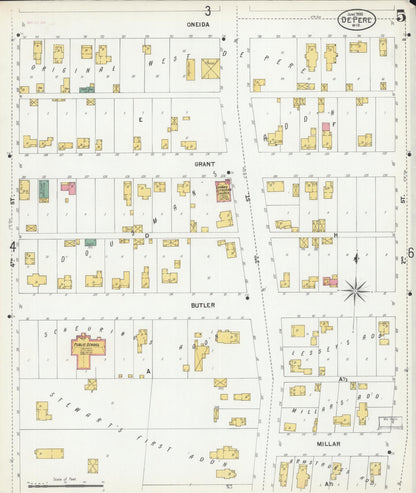 Sanborn Fire Insurance Map from De Pere, Brown County, Wisconsin (1900), Sheet #0005 - Complete Map Set gallery image, historic Sanborn map, vintage wall art, Wisconsin Wisconsin