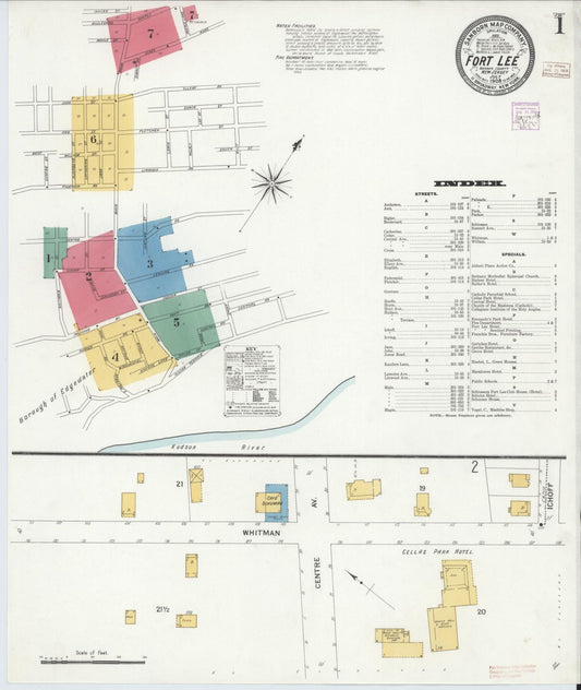 Sanborn Fire Insurance Map from Fort Lee, Bergen County, New Jersey. (1908) – Historic Sanborn Fire Insurance Map Print